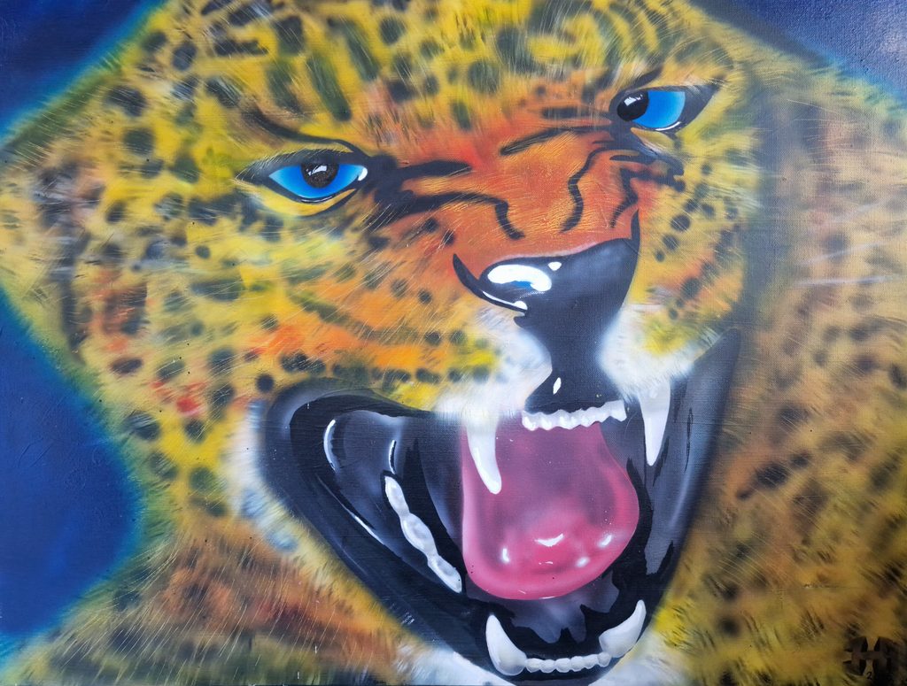 Angry lepard - colorful by Jesper Hansen