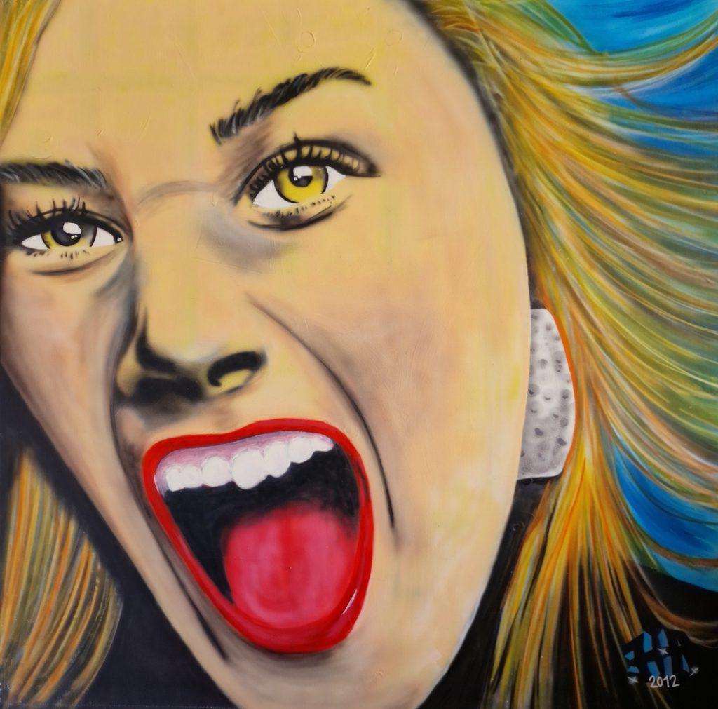 Screaming layd - close up - by Jesper Hansen - painting