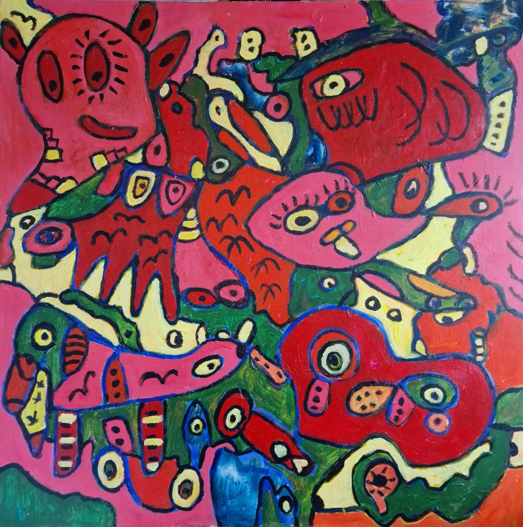Colorful painting from Torben Finn Rask - inspired by the cobra movemnet